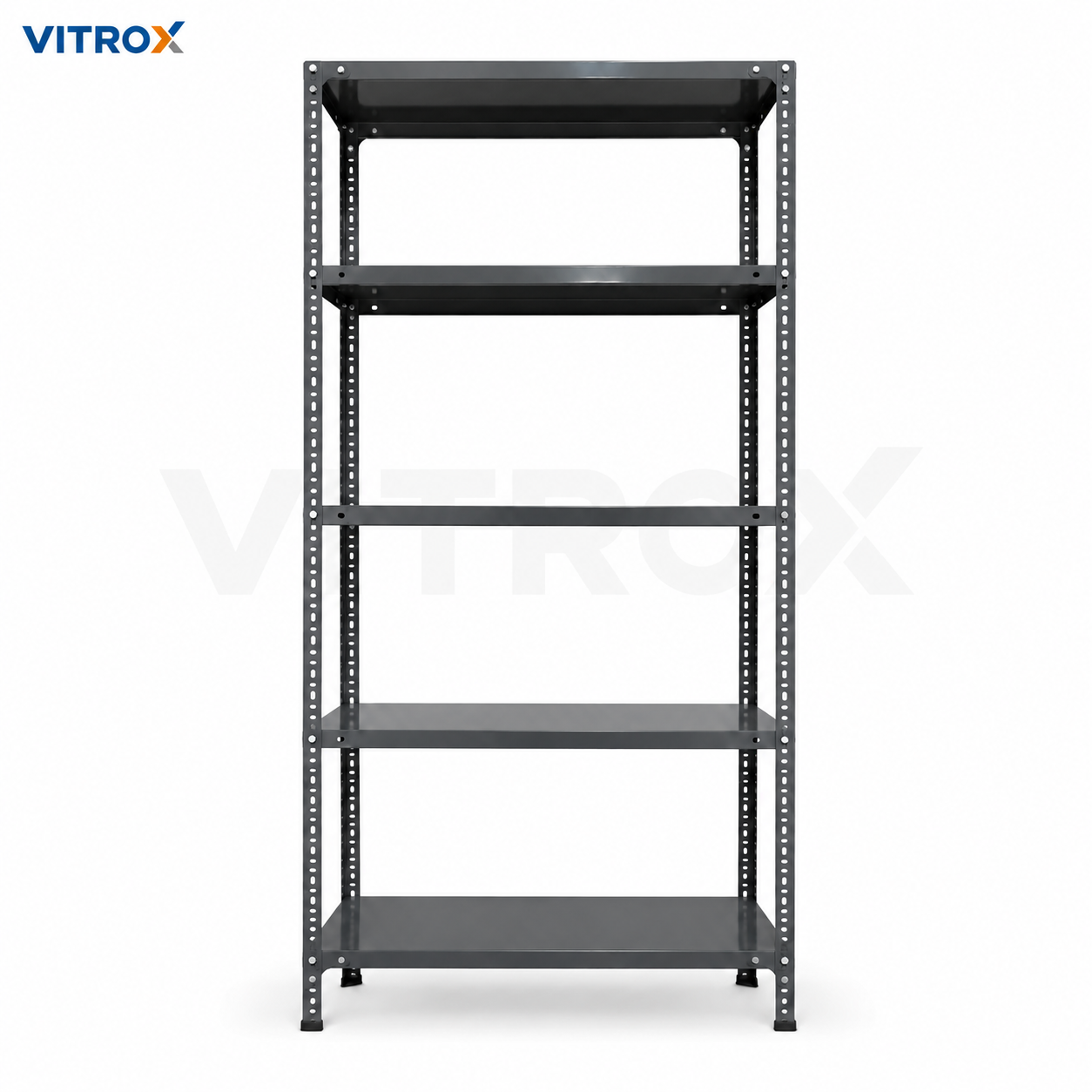 Slotted Angle Storage Rack 72 x 36 x 12 Inch 5 Tier – Gray Enamel Painted