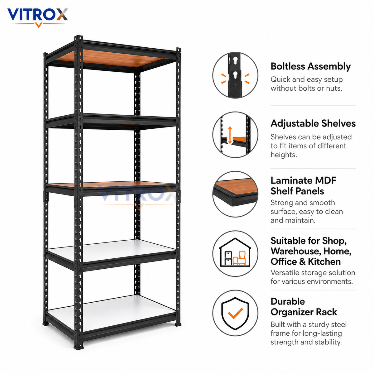 VITROX Boltless Storage Rack – 6 × 3 × 1