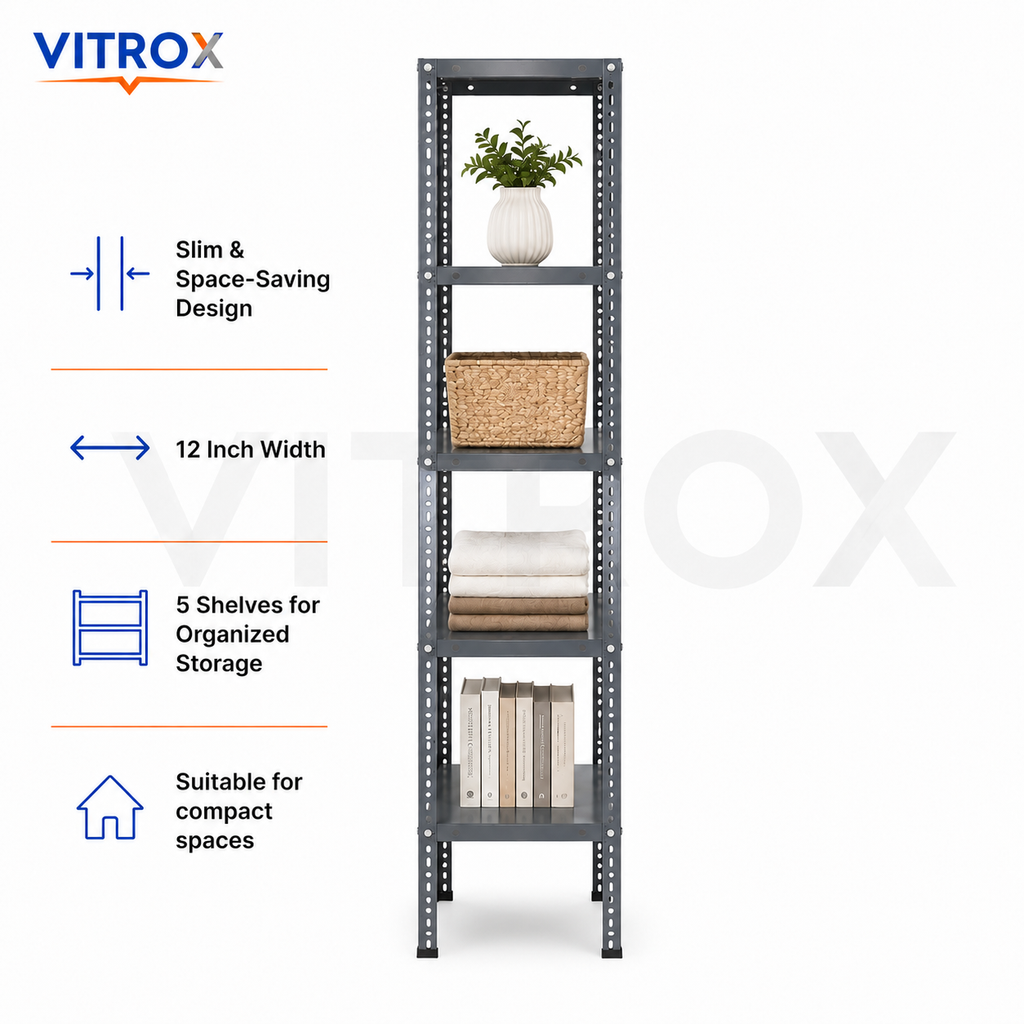 VITROX 5-Tier Slotted Angle Storage Rack